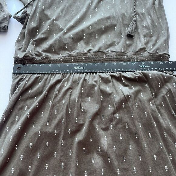 Garnet Hill Poet Knit‎ Midi Dress Medium Brown Olive Soft Knit Stretch Bohemian - Picture 13 of 16